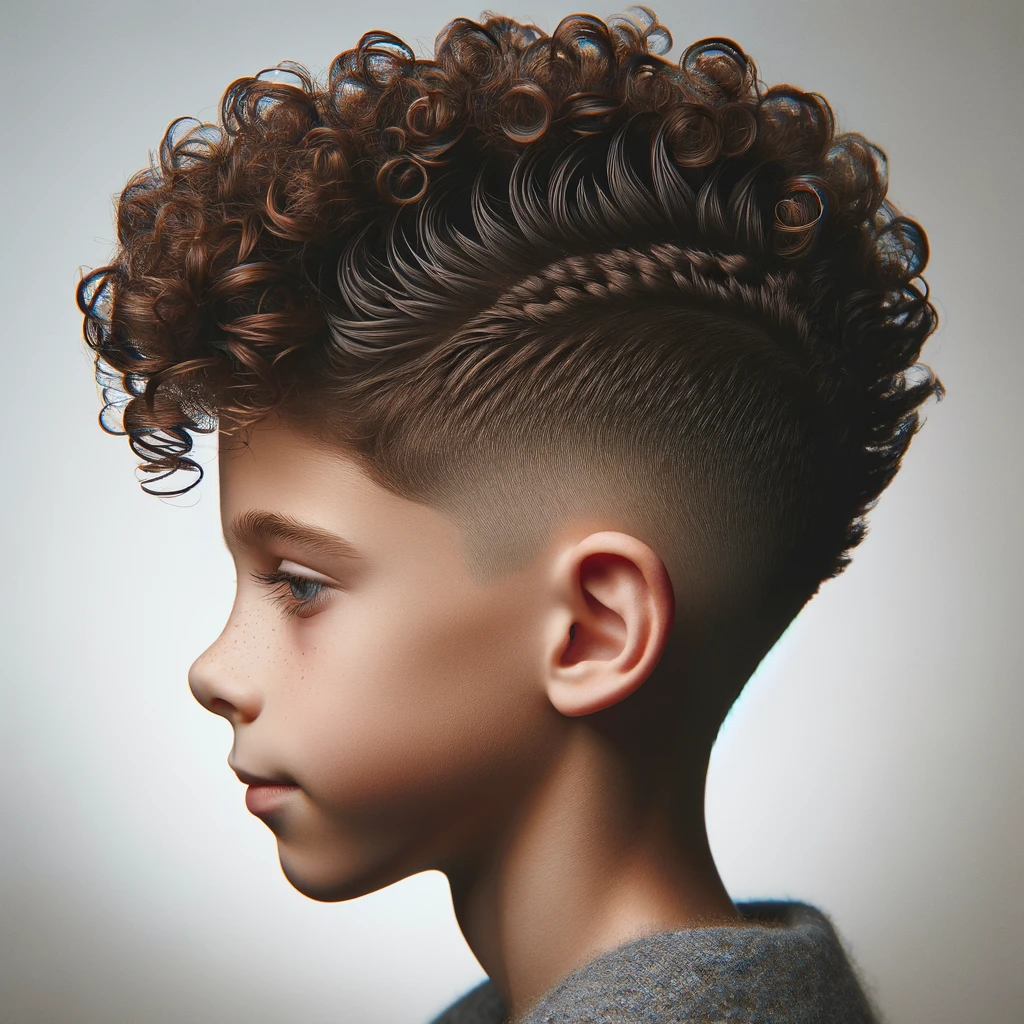 Curly Mohawk hairstyle for a child