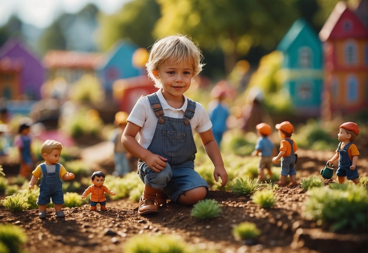 Children playing in a vibrant, open-world environment with colorful buildings, friendly characters, and interactive activities like farming, fishing, and exploration