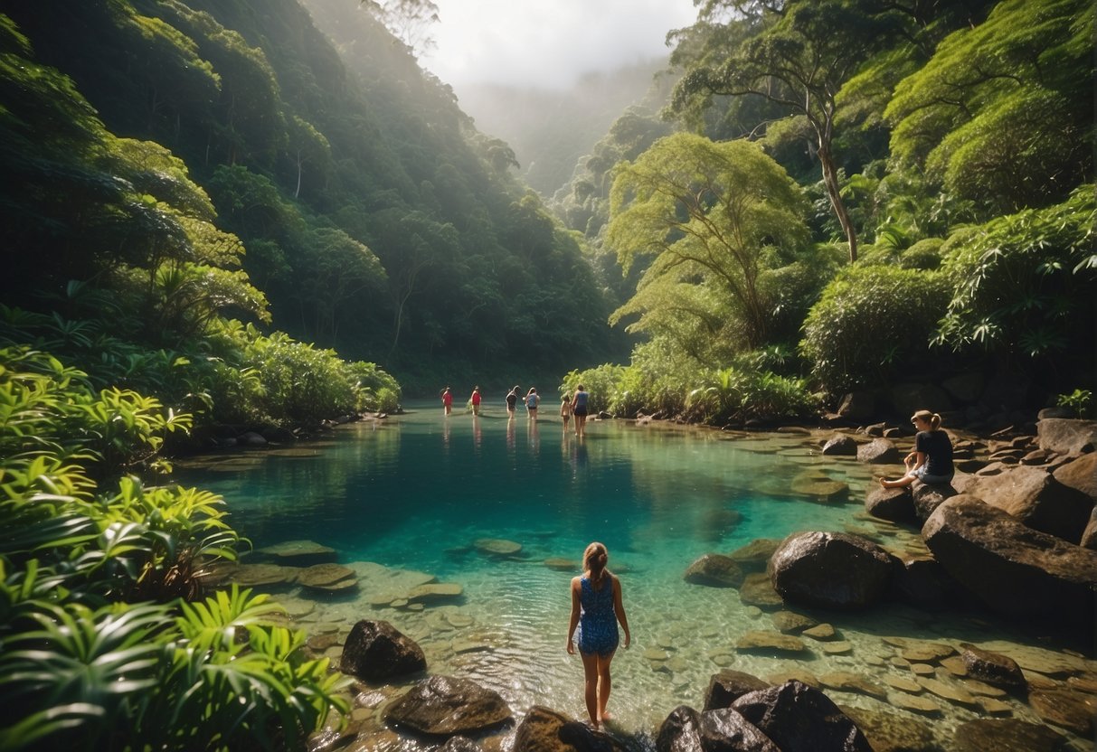 Families hike through lush rainforests, swim in crystal-clear waters, and discover hidden waterfalls in Oahu's natural wonders