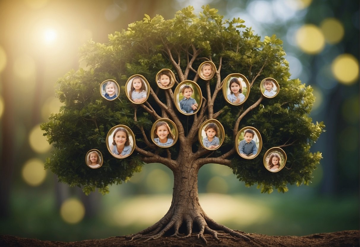 A family tree with branches connecting cousins' children